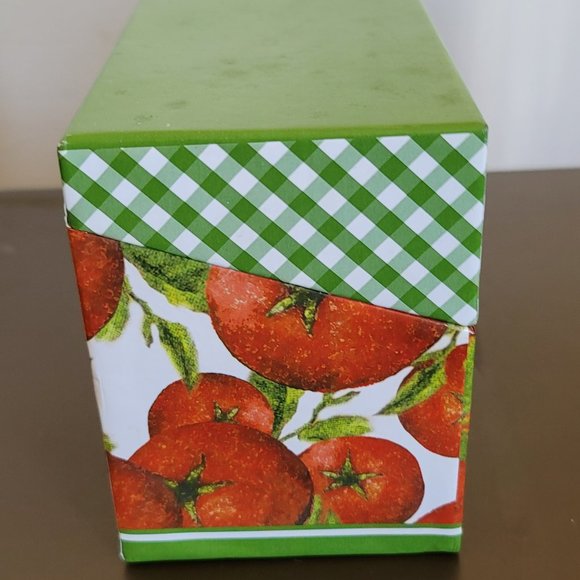 Recipe Card Holder Tomatoes Green Plaid Cards Index Cardboard Style Kitchen Cute - Picture 9 of 12